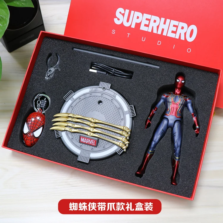 Spiderman with claw Estartek с героями комиксов Марвел, Праздник Светодиодный Подарочная коробка флеш-накопителей “Мстители” 3 Железный человек Человек-паук пантера Капитан Америка для детей на день рождения, Рождество подарок ко Дню - Цвет: Spiderman with claw