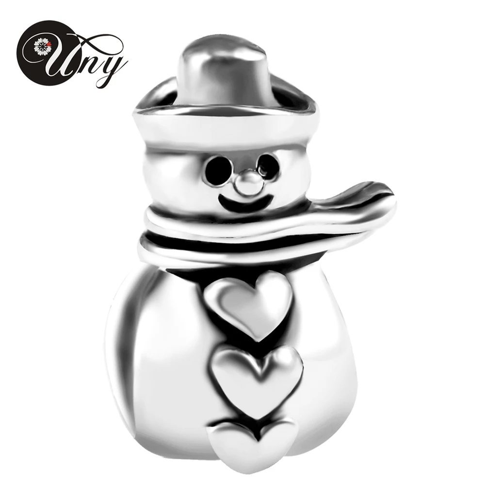 925 стерлингового серебра снеговик DIY Бусины и бисер Браслеты с подвесками место