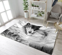 lb non slip black and white 3d area rugs wolf animals for living home room in carpet for bedroom cushion bathroom kitchen mat