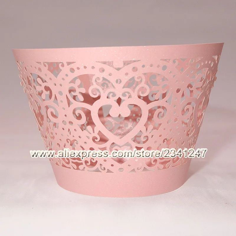 Белые Свадебные сердца кекс чашки для выпечки лазерная резка обертка кекса 12 шт. |