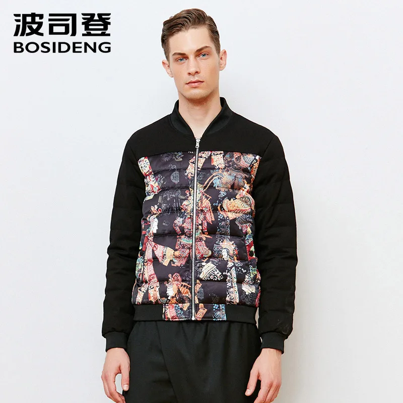 BOSIDENG новый мужской зимний пуховик толстый теплый с цветочным узором высокое