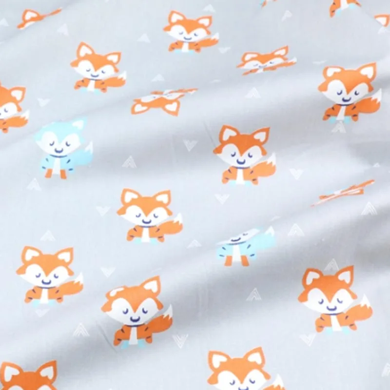 gray fox 160 см* 50 см хлопок ткань мультфильм белый серый палатка smart лиса Геометрическая стрела ткань для DIY кроватки постельные принадлежности платье Домашний декор ручной работы - Цвет: gray fox