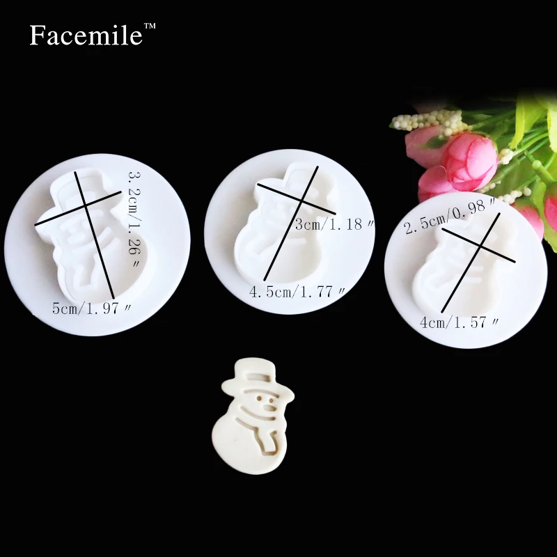 Подарок Facemile 3 шт./компл. Рождественский Снеговик колокольчик Декор торт Плунжер