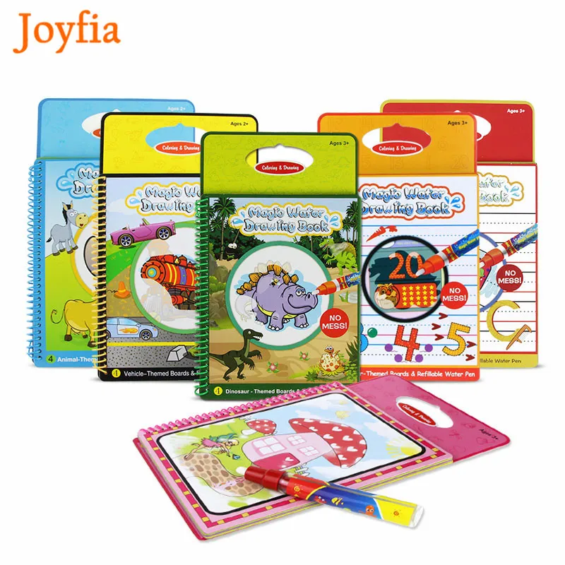 Детская книга для рисования водой и волшебная ручка 6 стилей водный динозавр
