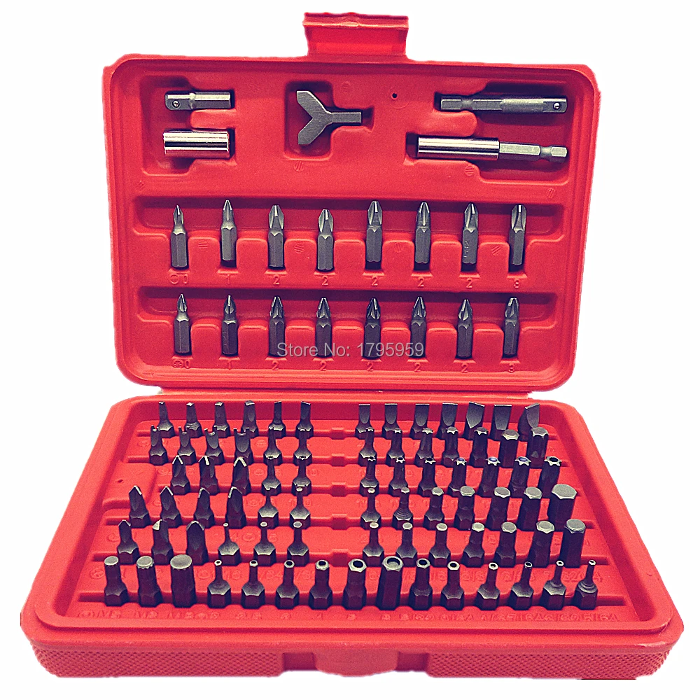 

100pcs Chrome Vanadium Security Screwdriver Tamper Proof Torx Phillips Slotted Tri Wing Hex Bit Set with Storage Case