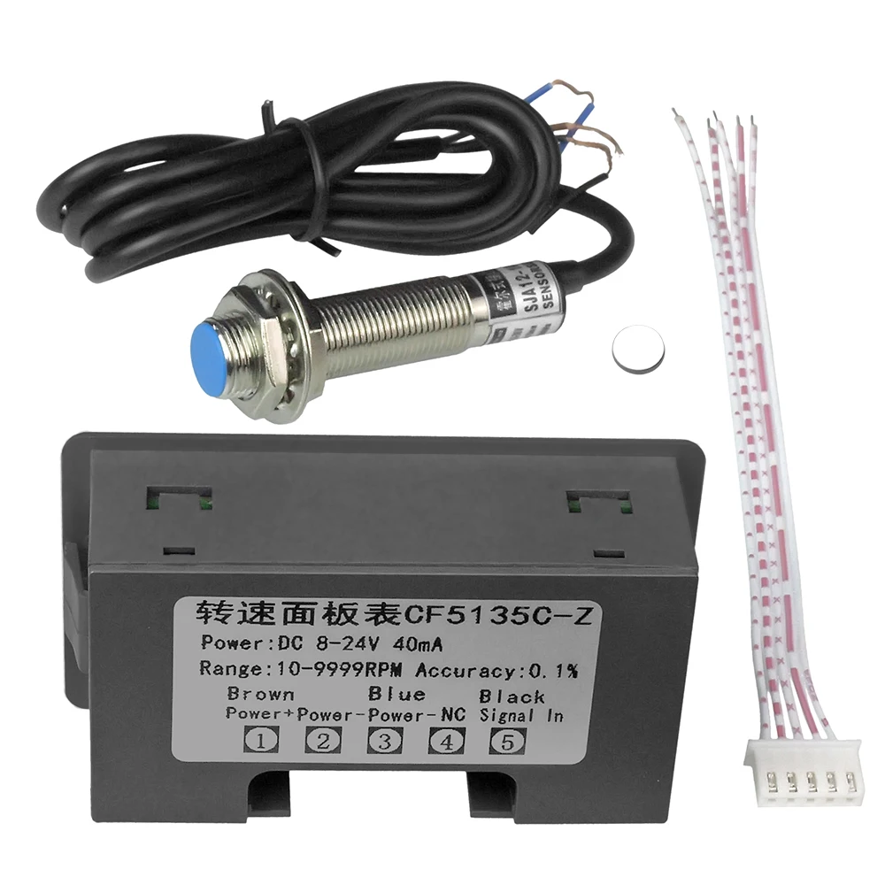 4 цифровой светодиодный синий Тахометр RPM измеритель скорости + датчик