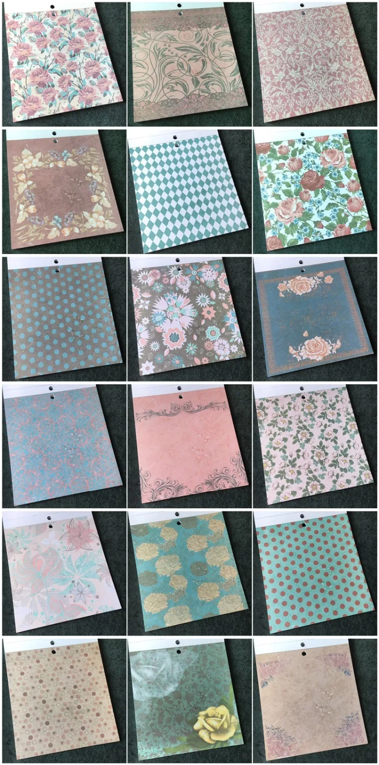 Новый стиль 6 дюймов подарочная оберточная Книга набор Ретро цветочный узор 36