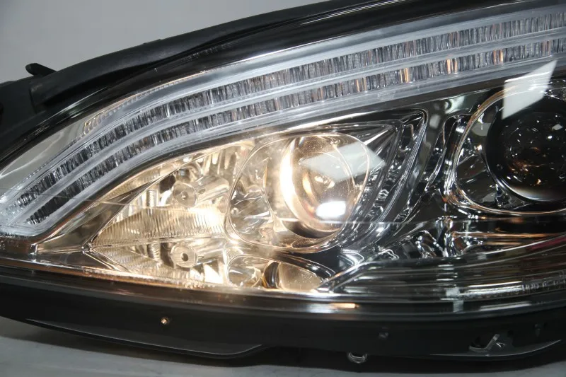 1 пара чехол для автомобиля для Mercedes-Benz S class W221 S350 S500 S600 светодиодный головной светильник 2006 2007 2008 хромированный корпус