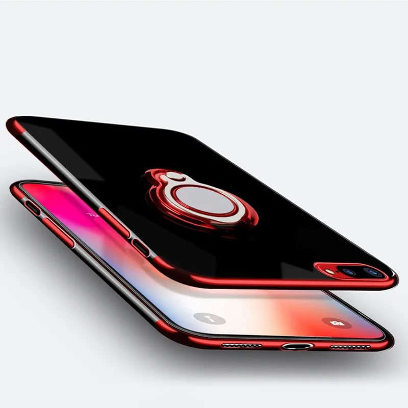 Luxury Magnetic Ring Stand Case For Iphone 6 6S 7 8 Plus Full Cover X XS MAX XR Plating Soft Tpu Phone |