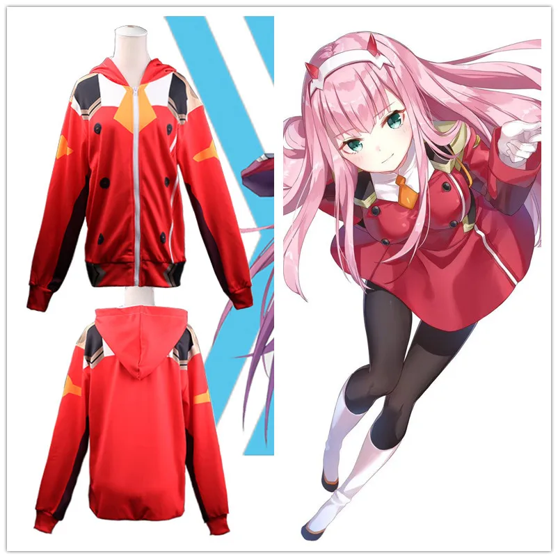 Аниме DARLING in the FRANXX Косплей Костюм HIRO ICHIGO Zero 2 худи с Мику на молнии толстовка