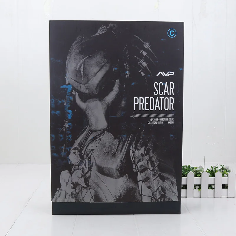 C with box NECA AVP инопланетянин против Хищника 32 см 1/6 масштаб шрам Хищник MMS190 ПВХ фигурка Коллекционная модель игрушки подарки - Цвет: C with box