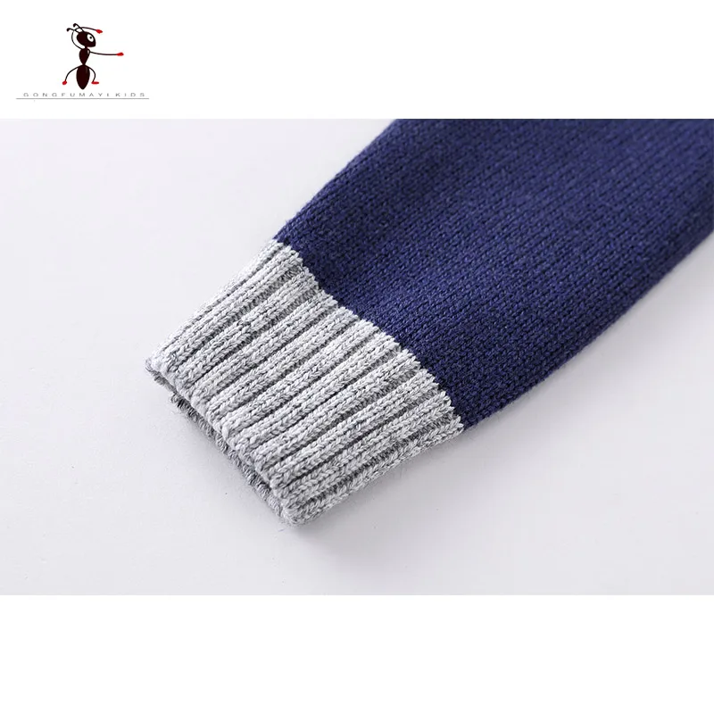 2018 Kung Fu Ant winter Autumn Patchwork Pattern Casual Style Winter Knitted Boys Sweaters for Hot Students 4T-10T Baby Clothes |