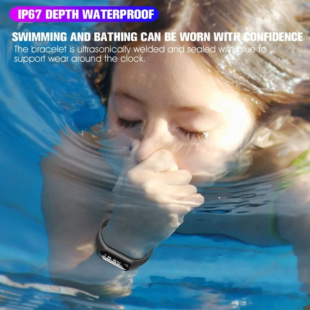 M3 умный Браслет OLED Сенсорный экран Фитнес трекер сердечного ритма мониторинг сна