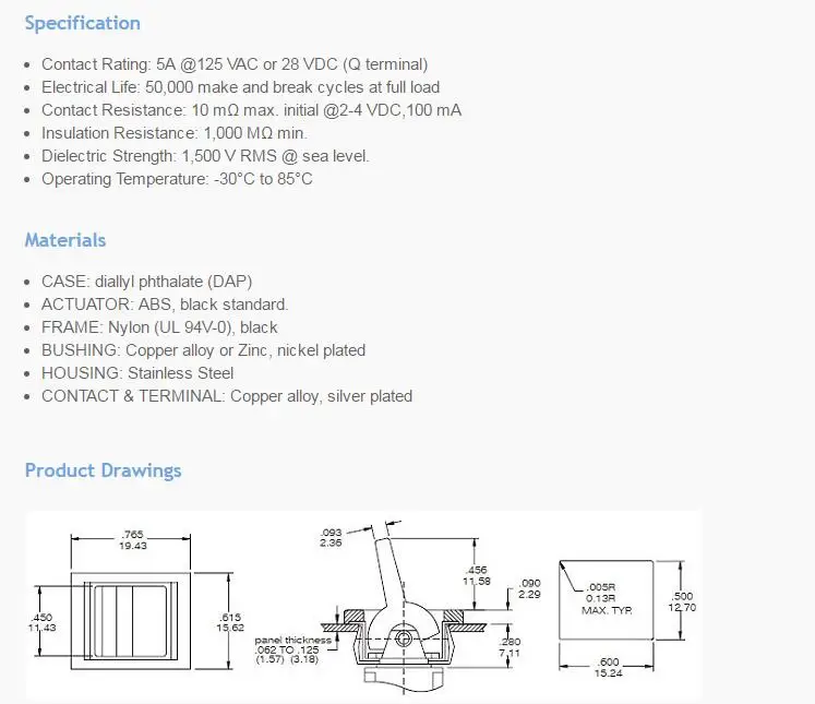 2 шт. тумблер AC 250 V/3A 125 V/5A мгновенный SPDT 3 положения тумблер T80-R поворот влево и вправо автоматический сброс