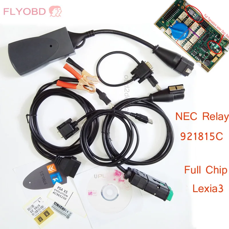 DHL Бесплатная NEC Реле с 921815C прошивки Lexia3 PP2000 V48 Diagbox v7.83 Lexia 3 для Citroen и Pe uge0t