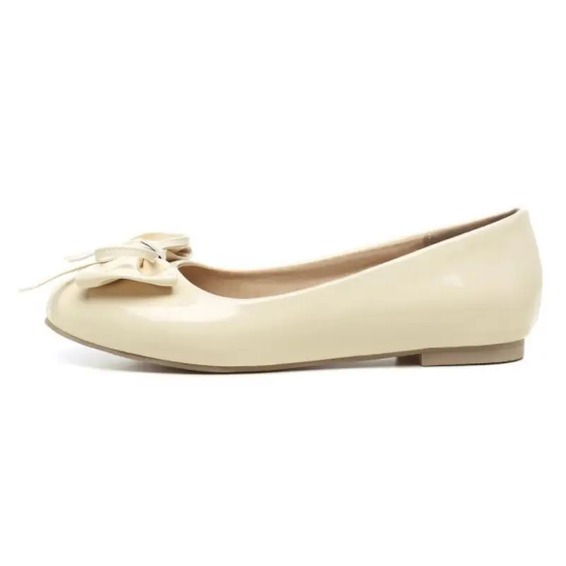 Женские офисные туфли MISAKINSA однотонные на плоской подошве с круглым носком и