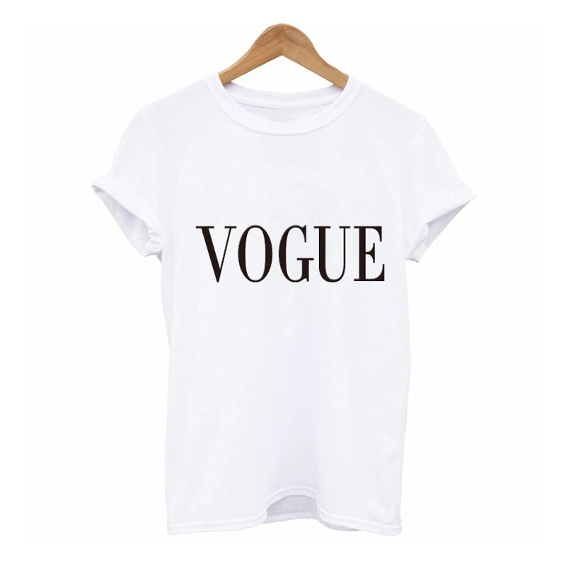 Модная летняя футболка с принтом VOGUE женская рубашка Новое поступление хит