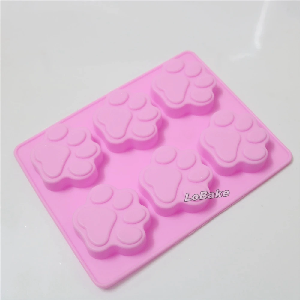 6 cavities Bear Claw design high quality silicone mold fondant mould cake candy biscuit ice soap | Дом и сад