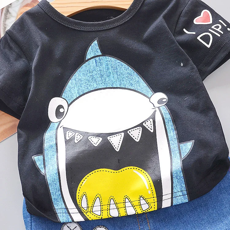 Летний спортивный костюм для мальчиков BibiCola хлопковый комплект из футболки и