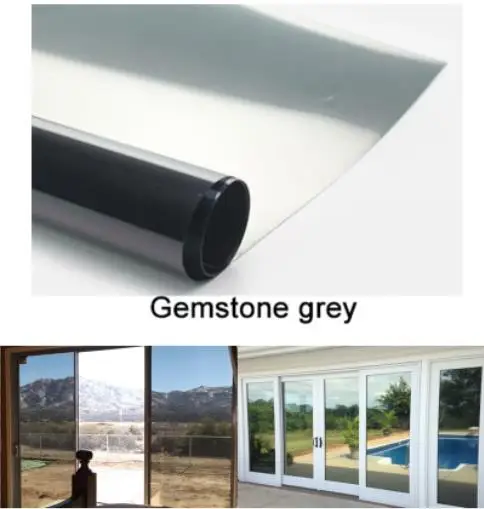 

Gemstone Grey Waterproof Window Film 40/50x400cm One Way Mirror Silver Insulation Stickers UV Rejection Privacy Films