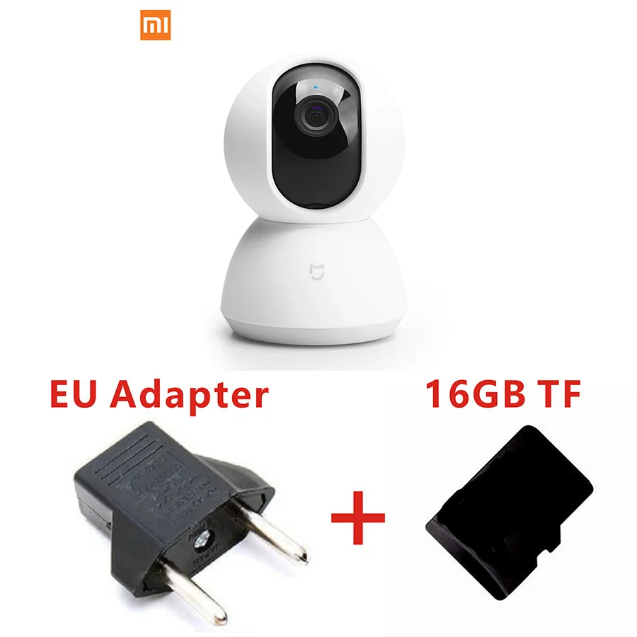 Оригинальная Xiao mi умная домашняя камера безопасности 1080P hd 360 градусов камера ночного видения IP Cam wifi используется для управления приложением mi home - Цвет: camera 16GB EU