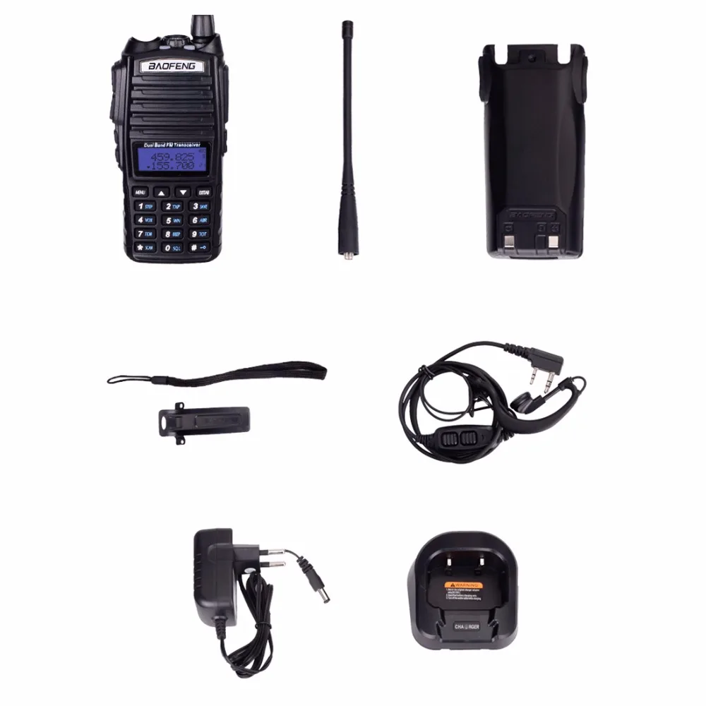 2 шт. Baofeng UV-82 портативная рация UV82 двухсторонняя радио двойная PTT Ham CB радиостанция