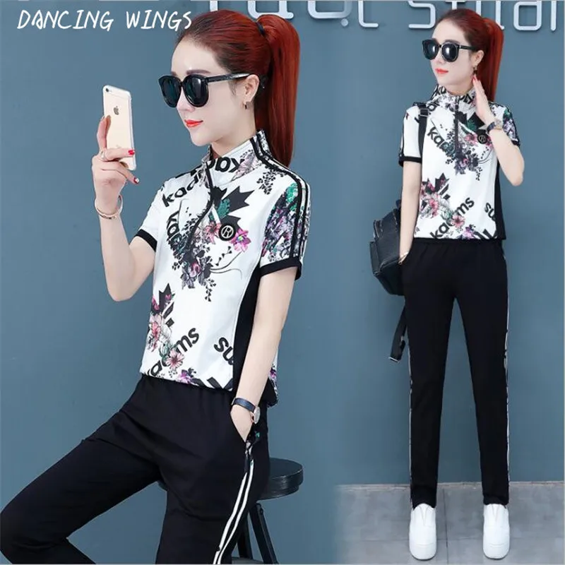 Черные белые розовые спортивные костюмы для женщин большие размеры S 5XL комплект