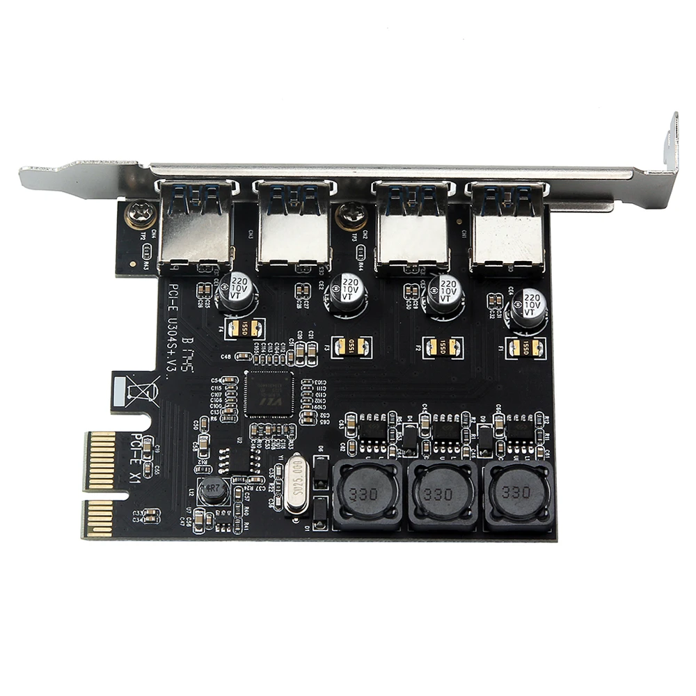 PCI E к USB 3 0 4 порта 1X плата расширения 6A разъем питания для настольных компьютеров