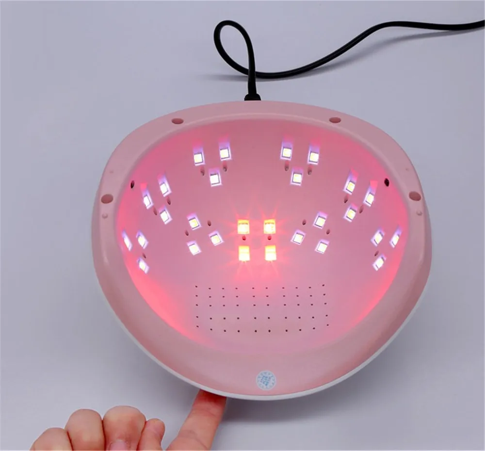 Розовый 50 Вт УФ светодиодные лампы для ногтей лампа 28leds Сушилка Маникюр