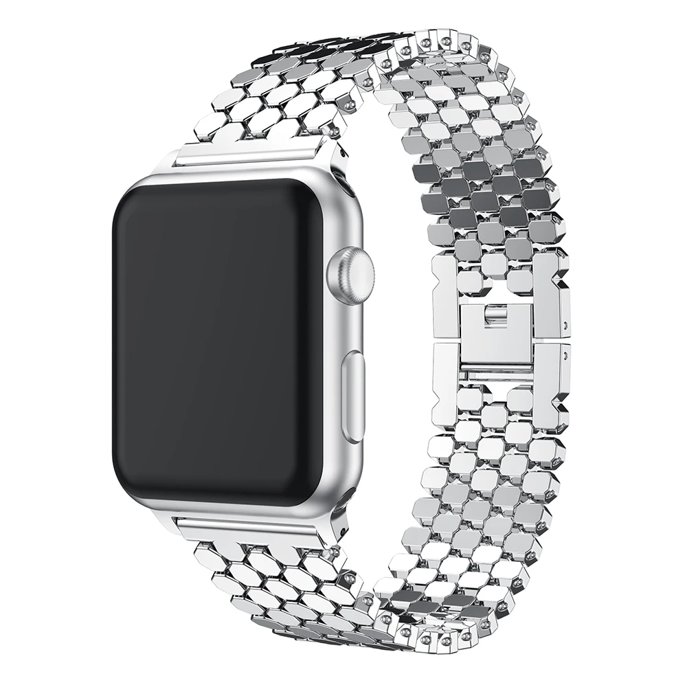 Ремешок из нержавеющей стали для Apple watch band 5 4 3 44 мм 42 38 40 браслет iwatch link series 2