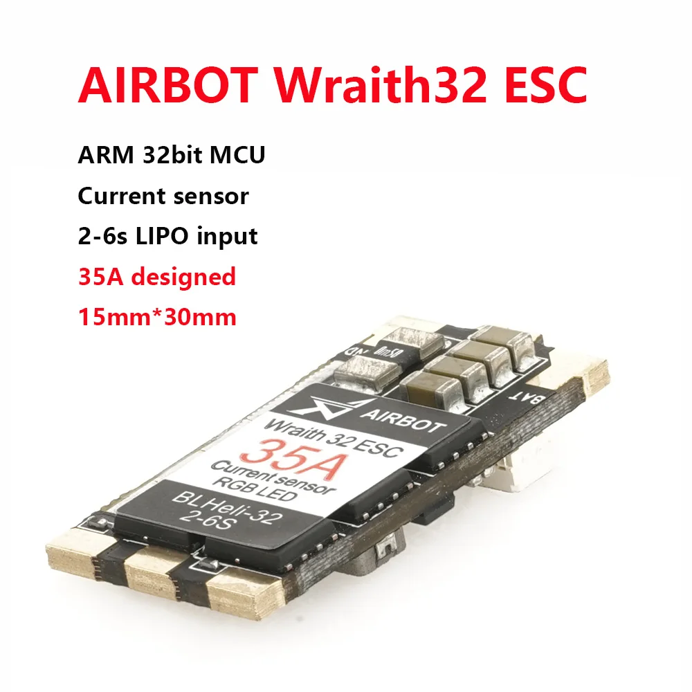 AIRBOT 1pcs Wraith32 32bit бесщеточный Blheli_s 35a Blheli_s32 Dshot1200 Встроенный датчик тока матовый esc 30a