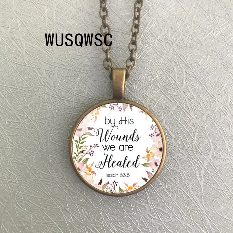 WUSQWSC по ранам мы залечим Isaiah 53 5 стих библейского воротника модные ювелирные