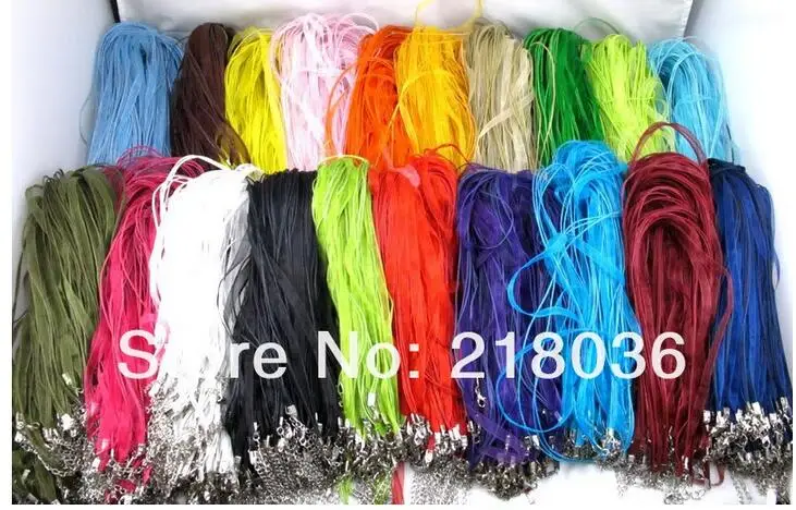100 шт. различные цвета вуаль из органзы шелк вощеный шнур чокер ожерелье подвески