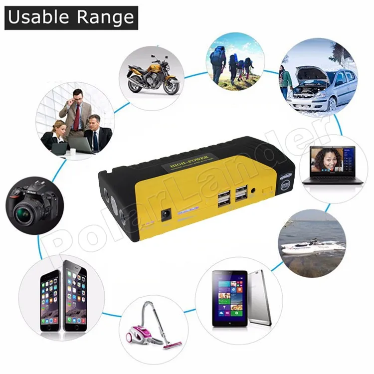 Автомобильный усилитель jumper Jump Starter высокой емкости 4 USB Power Bank аварийное зарядное