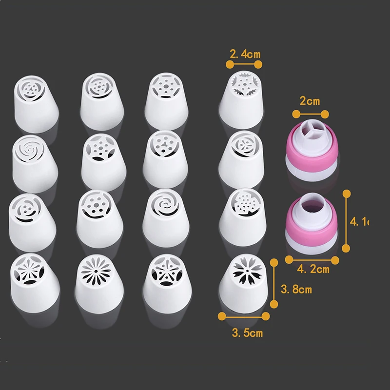 18 шт./компл. легко Роза Обледенение Трубопроводы русский сопла 16 шт. насадки + 2