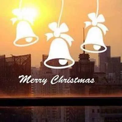 Счастливого Рождества прекрасный маленький колокольчик сердце окна наклейки на