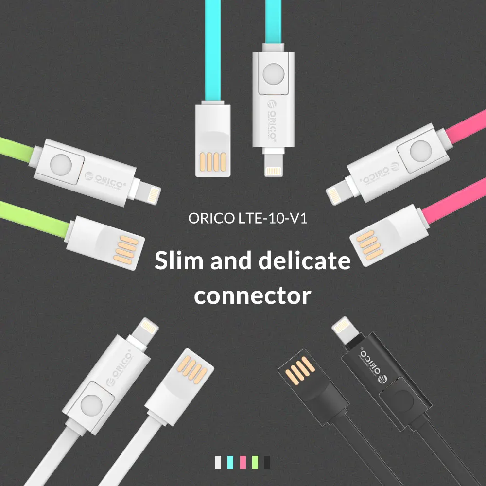 ORICO освещение Micro USB кабель 2 в 1 для зарядки и передачи данных iPhone 6 6S 7 Xiaomi samsung htc LG