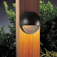 12PCS 12V Brass Bronze Half Moon LED Deck Step Light Low Voltage Outdoor Landscape Waterproof Exterior Wall Lamp Sconce G4 Bulbs