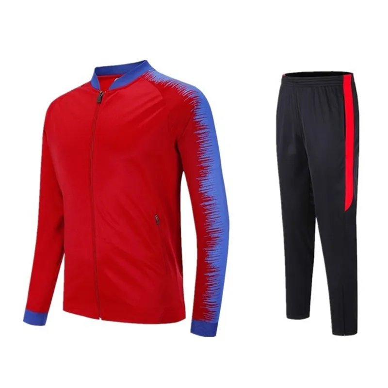 

2 Pcs Soccer Uniforms Customize Football Jerseys Soccer Sets Training Suits Long Sleeve Goalkeeper Plus Clothes Zipper Pockets