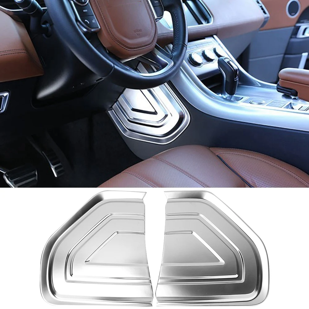 

Car Center Console Both Side Panel Decoration Cover Trim silver Color 2pcs For Land Rover Range Rover Sport 14-19