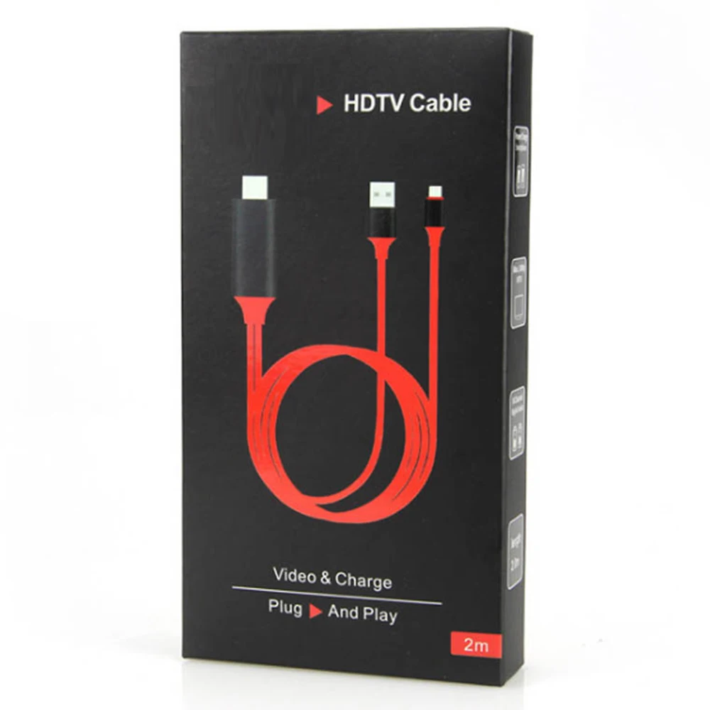 Оптовая продажа 50 шт./лот 2 м HDTV AV кабель переходник для зарядки видео HDMI iPhone iPad