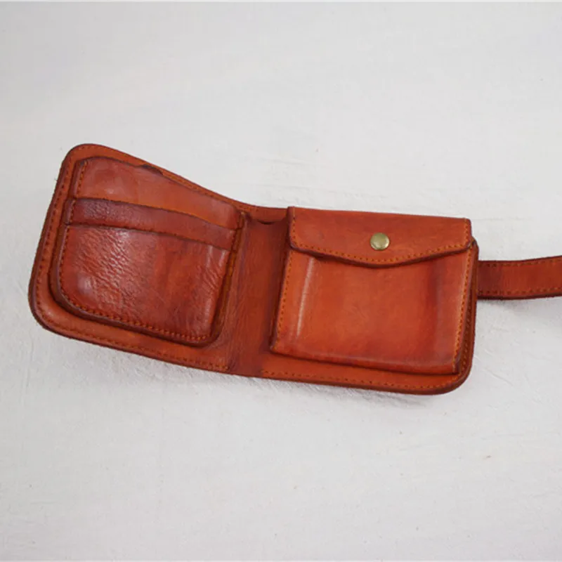 LEACOOL мужской кошелек из кожи растительного дубления роскошный бренд ручная