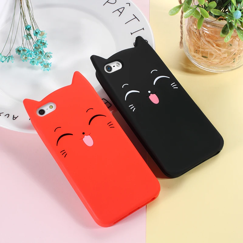 DULCII мягкий чехол для телефона iPhone 6 6S Plus 7 8 X 3D усы Кот силиконовый Коке крышка