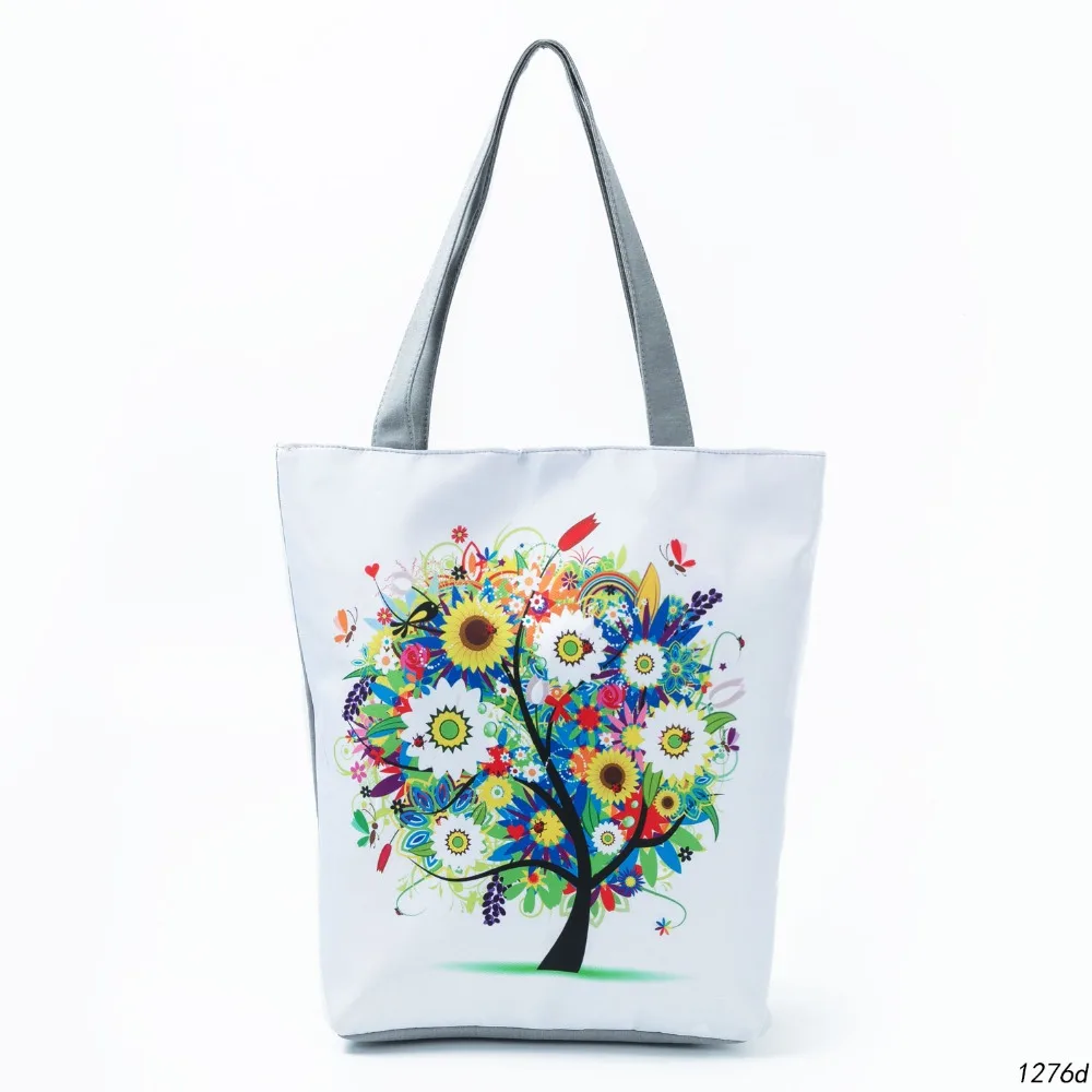 

Miyahouse Floral Printed Tote Handbag For Female Shoulder Bag Summer Beach Bag Canvas Women Shopping Bag Bolsa Feminina