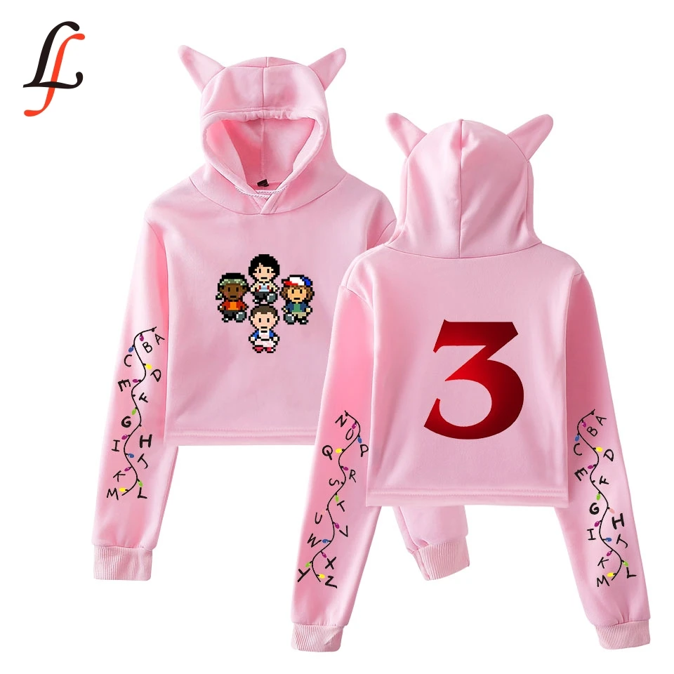 Худи с кошачьими ушами Женский Мужской свитшот 3 принтами в стиле K POP