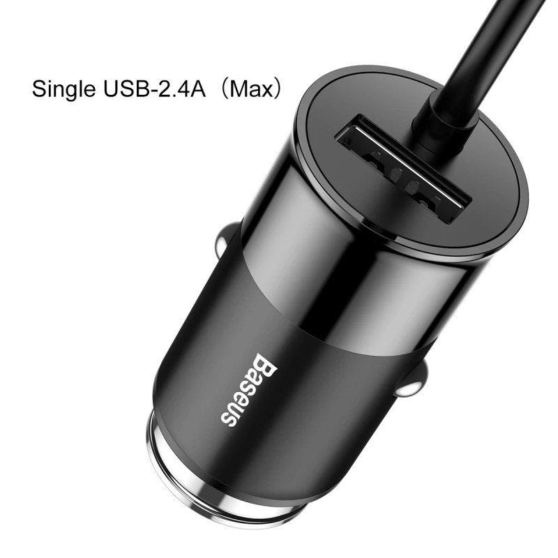 Универсальное автомобильное зарядное устройство Baseus с 4 выходами USB, быстрая зарядка, металлическое мини USB Автомобильное зарядное устройство для iPhone X 8 7 6, Xiaomi, зарядное устройство для мобильного телефона