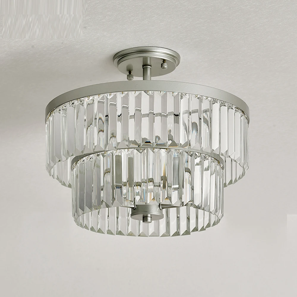 Современная хрустальная люстра с 2 уровнями потолочные светильники 220 В