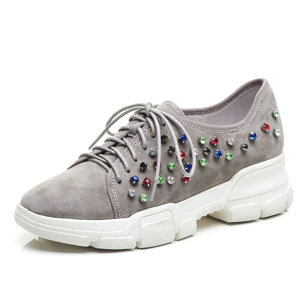 LEEPO/Повседневные кроссовки женская обувь из коровьей кожи на платформе Весенняя