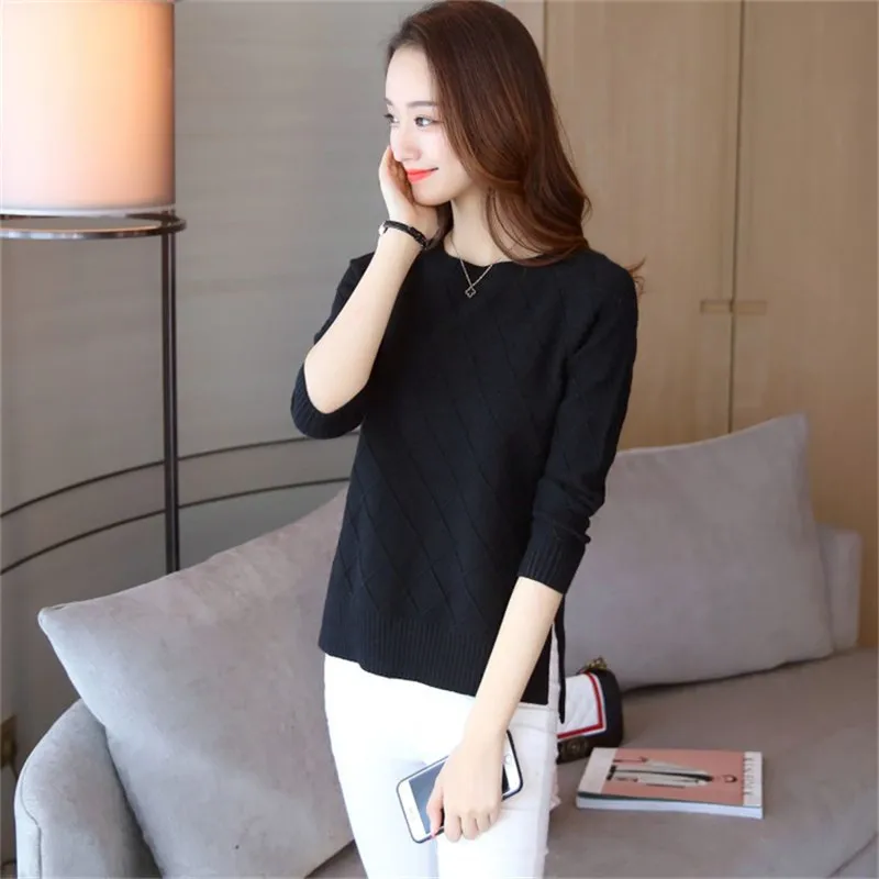 Neploe Korean Preppy Style Solid Sweater 2021 Autumn Winter Long Sleeve Sueter Mujer O-neck Knitted Fashion Women Tops 67949 | Женская