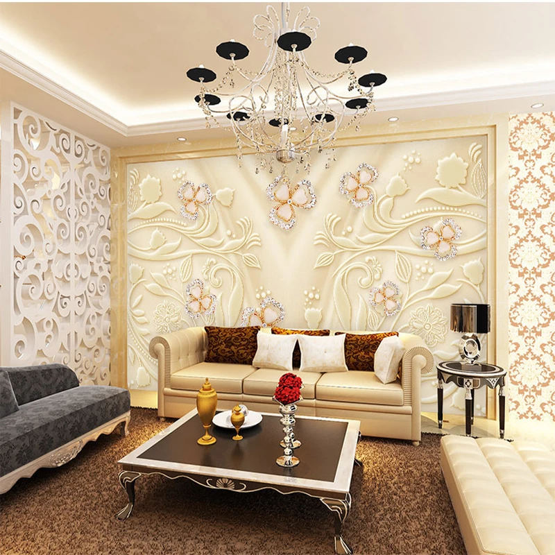 Пользовательский 3D Европейский тисненый арабиесский фон настенная ткань